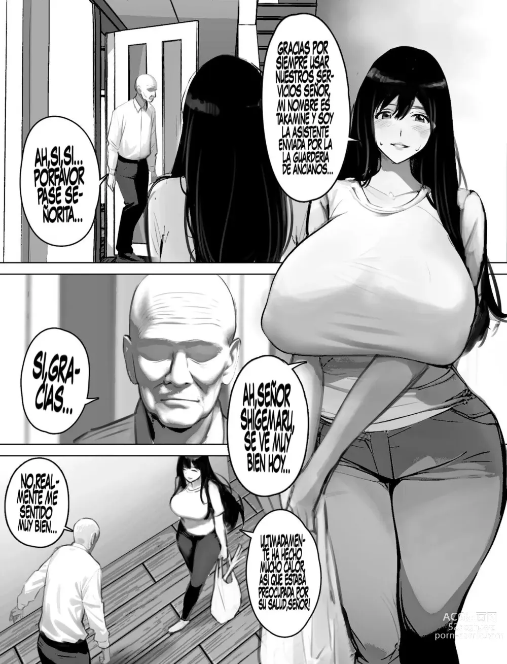 Page 3 of doujinshi Bakunyuu Home Helper no Ecchi na Houmon Kaigo - Enormes Pechos Compensan la Visita Traviesa de una Asistente