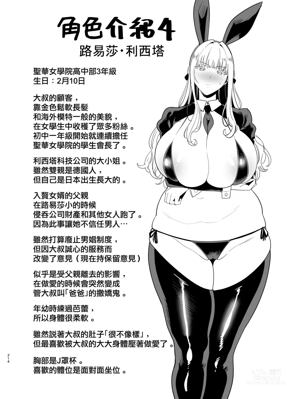 Page 214 of doujinshi Seika Jogakuin Koutoubu Kounin Sao Oji-san