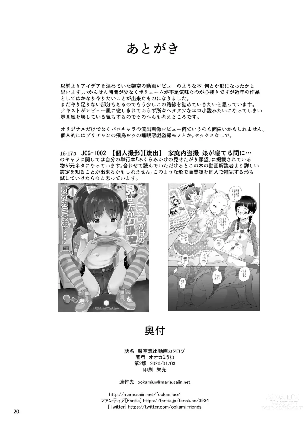 Page 19 of doujinshi Kakuu Ryuushutsu Douga Catalog