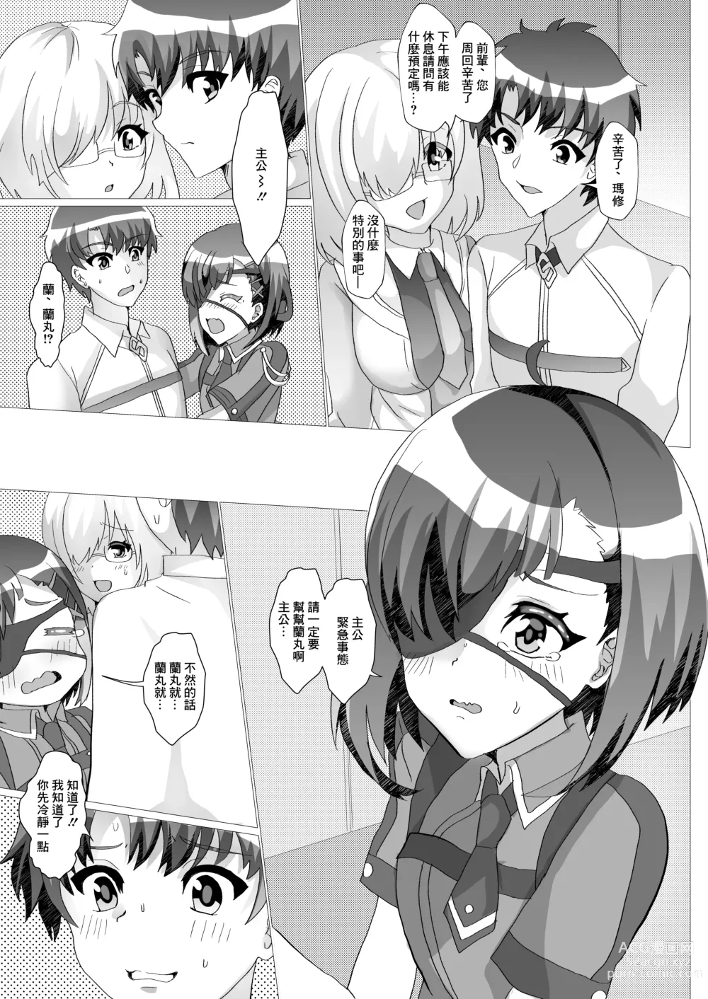 Page 2 of doujinshi Nushi-sama! Ranmaru no Asoko ga Okashii de Arimasu