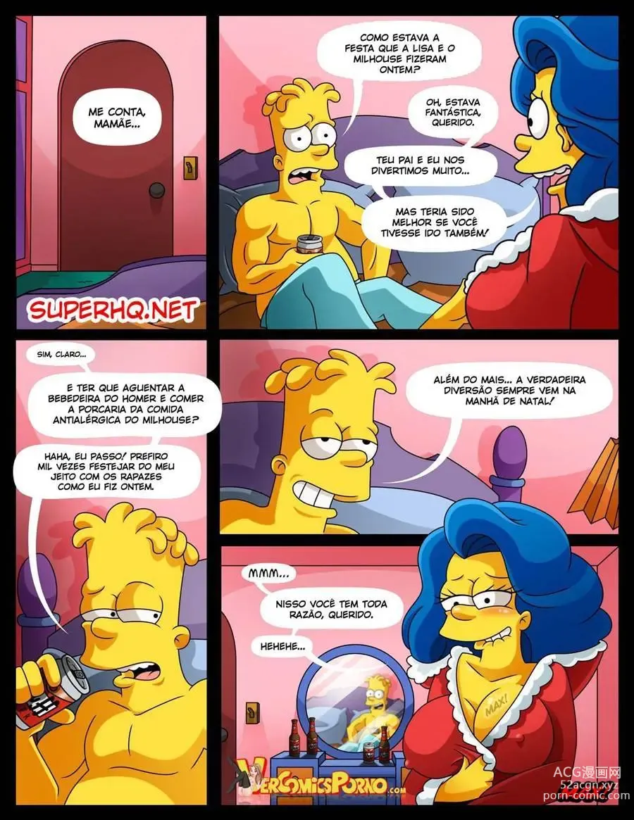 Page 3 of doujinshi Natal branco e leitoso Bart e Marge Simpson croc milky_bunny