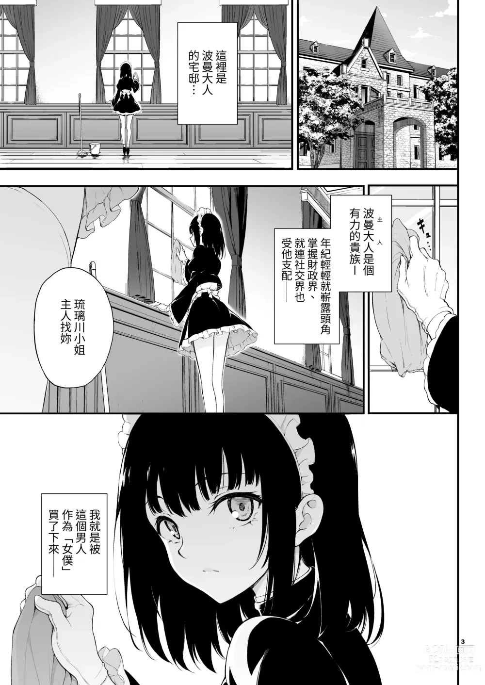 Page 2 of doujinshi Maid Kyouiku. -Botsuraku Kizoku Rurikawa Tsubaki-