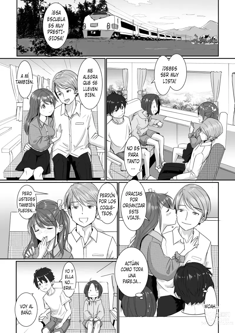 Page 4 of doujinshi Viaje Swinger a las Aguas Termales ~ ¿¡Sólo que En Realidad no es Mi Novia, Sino Mi Hermana Menor!?