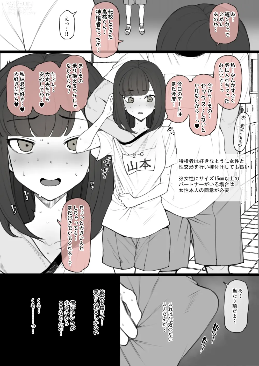 Page 8 of doujinshi Penis no Dekasa de Subete ga Kimaru Sekai de Sochin no Boku ga Kisekiteki ni Te ni Ireta Kanojo wa Touzen no You ni Dekachin ni Netorarete Owaru