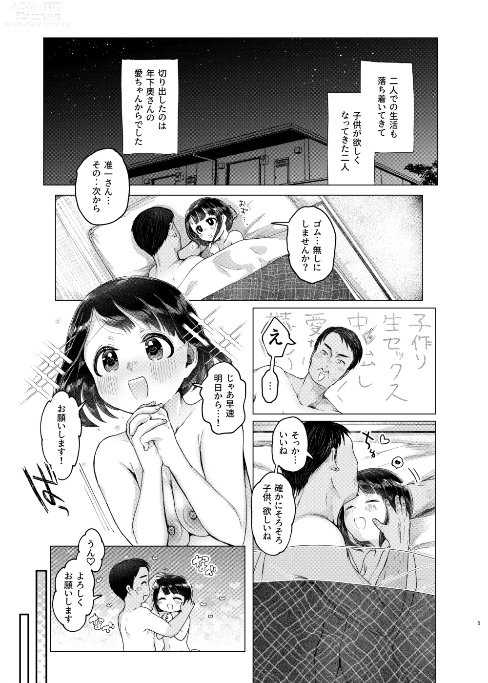 Page 4 of doujinshi Toshishita Oku-san to Kozukuri Suru Hon