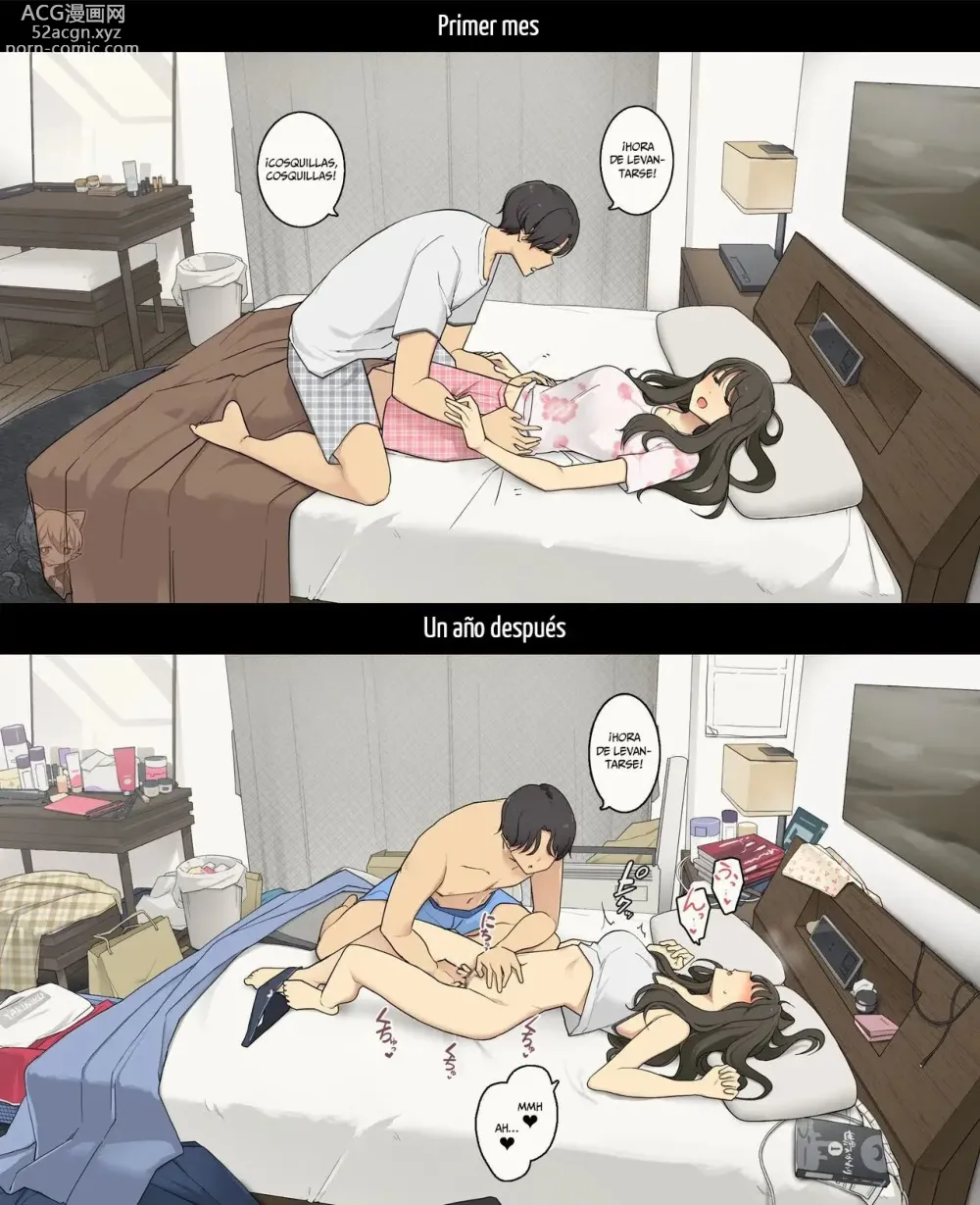 Page 2 of doujinshi A Day in the Life of a Couple: Their First Month Living Together vs. One Year Later