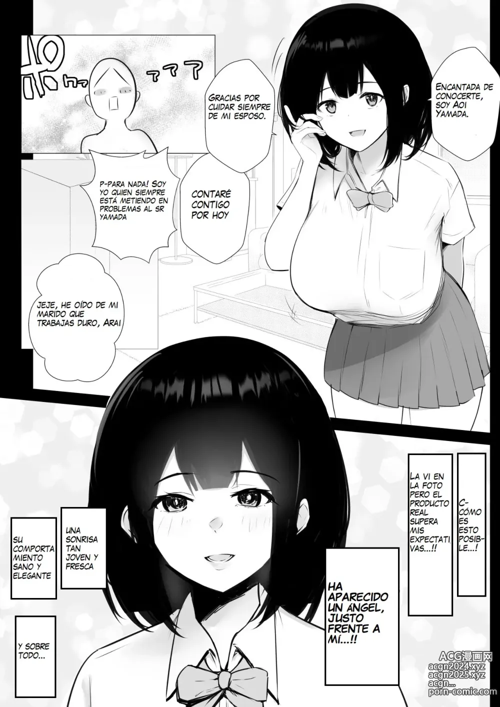 Page 9 of doujinshi Vi a una esposa de preparatoria de grandes pechos que solo deja que otro hombre la mime y abrace 6.