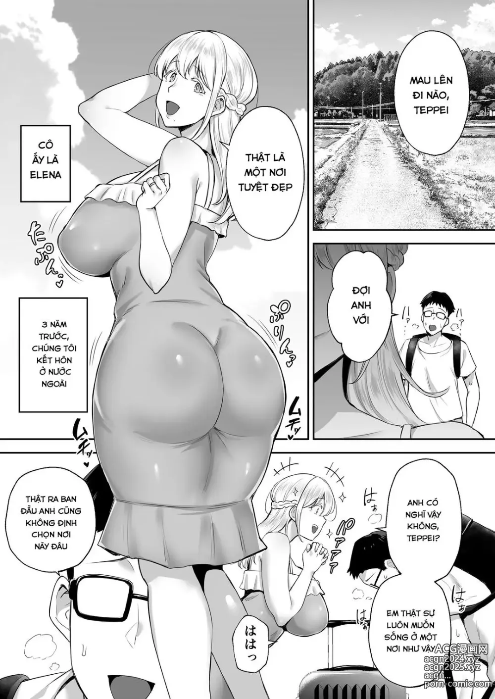 Page 2 of doujinshi Netorareta Bakunyuu Blonde Tsuma Elena -Yamato Nadeshiko ni Akogaretetara Onaho Nadeshiko ni Nattemashita w-