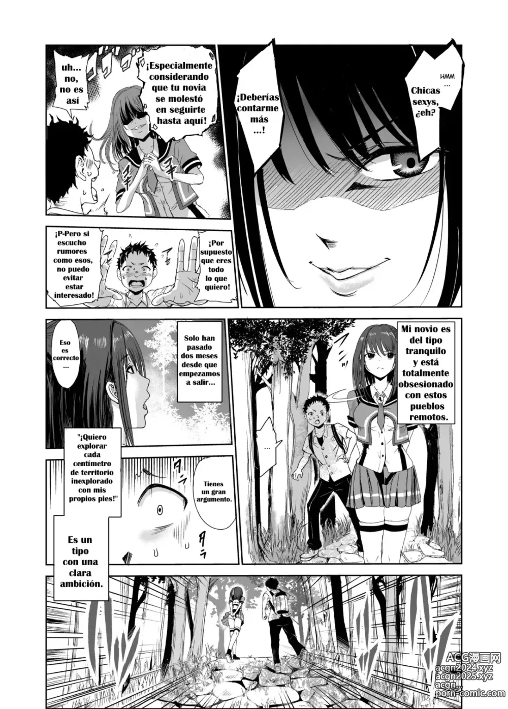 Page 4 of doujinshi Tsuyagari Mura 1 ~Kareshi o Mamoru Tame Hikyou no Mura de Kyousei Gohoushi & NTR Sex~