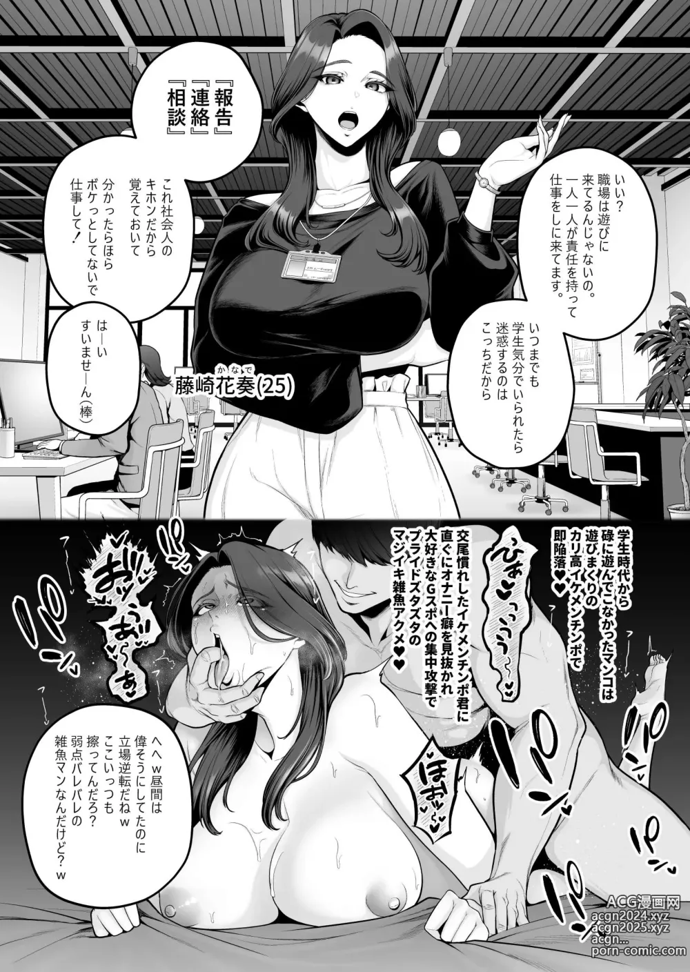 Page 1 of doujinshi Dokushin PowerHara Onna Joshi, Ikemen Chinpo-kun ni Mesu ni Sareru.