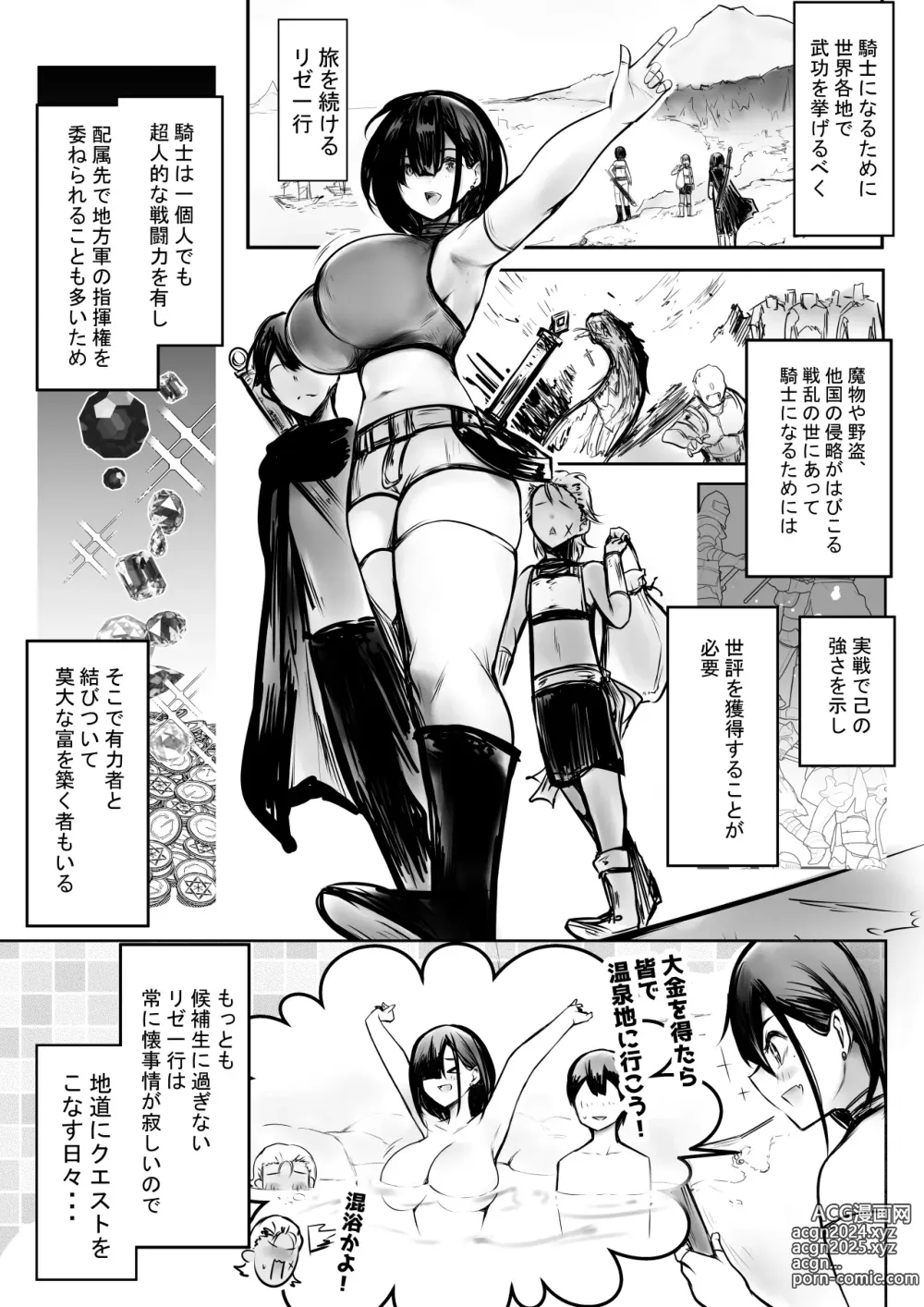 Page 3 of doujinshi Onna Kishi Rize wa Koyoi mo Maotoko ni Dakareru 3