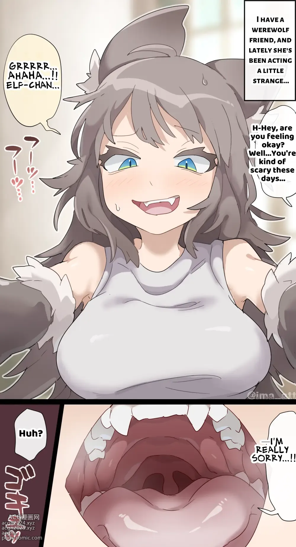 Page 1 of doujinshi Wolf Woman SAME SIZE VORE