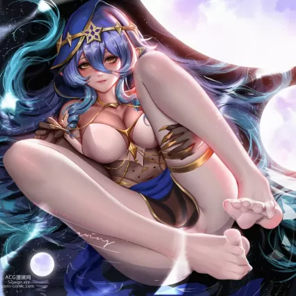 genshin impact gem,layla porn pictures by liang xing about deviantart(デヴィアントアート) breasts(乳) hair_between_eyes(両眼の間の髪)