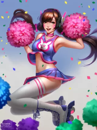 overwatch d.va doujin pictures by liang xing about headphones(ヘッドフォン) thighhighs(サイハイソックス) very_high_resolution(非常に高い解像度)