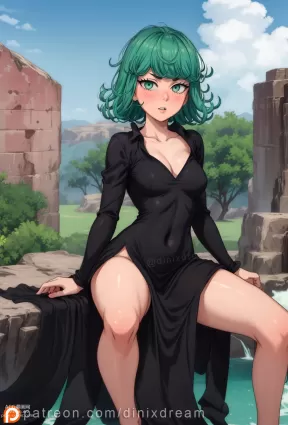 AI generated one-punch man tatsumaki porn pictures by dinixdream about one-punch_man(ワンパンマン) covered_navel(覆われたへそ)