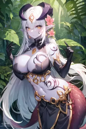 AI generated mon-musu quest! alice hentai pictures about gloves(手袋) lamia(ラミア)