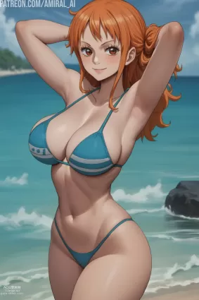AI created one piece nami hentai pictures by amiral ai about armpits(脇) long_hair(ロングヘア)