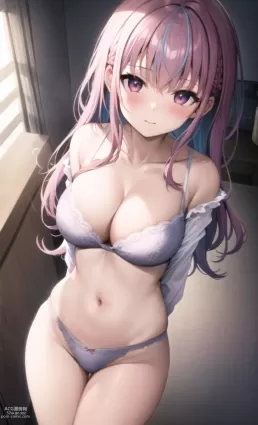 AI generated hololive,aqua ch. minato aqua hentai pictures about female_only(女性のみ) indoors(室内)