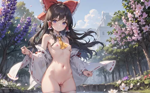 AI created touhou project hakurei reimu hentai pictures by xzh about outdoors(屋外) standing(立っている)