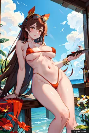 AI created genshin impact amber porn pictures about cloud(雲) ocean(海洋)