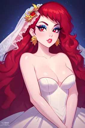 AI created wario land captain syrup porn pictures about red_eyes(赤目) wedding_dress(ウエディングドレス)
