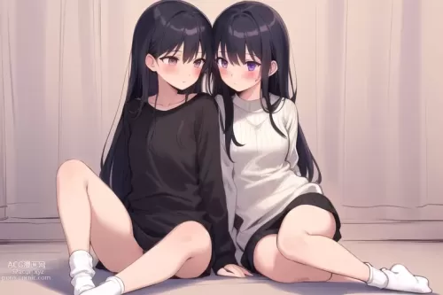 AI generated original,twitter doujin pictures about duo(二人) long_hair(ロングヘア)