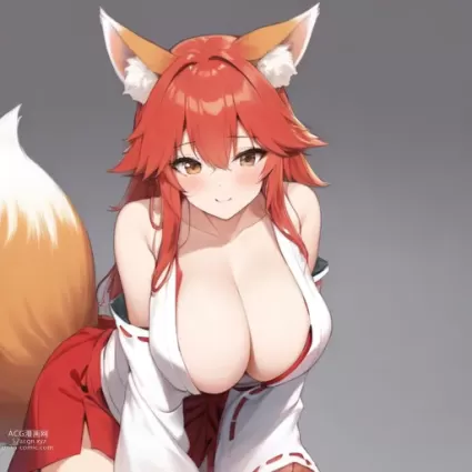 AI created hentai pictures about animal_ears(獣耳) large_breasts(巨乳)