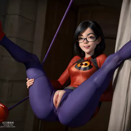 AI generated violet parr hentai pictures about red_lips(赤い唇) wide_spread_legs(大きく広げた脚)