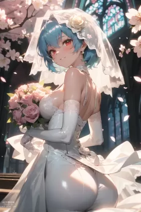 AI created neon genesis evangelion ayanami rei porn pictures about flower(お花) headdress(頭飾り)