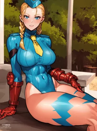 AI generated street fighter cammy white hentai pictures by kix (pixiv4050303) about ahoge(アホ毛) hat(帽子)