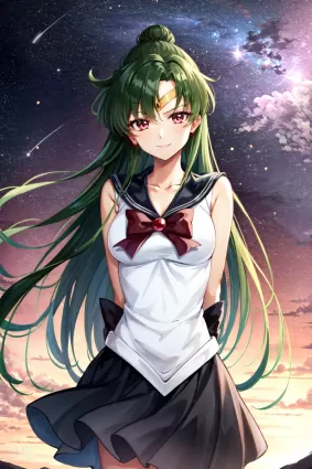 AI created sailor moon meiou setsuna,sailor pluto hentai pictures about pixiv(ピクシブ) looking_at_viewer(カメラ目線)