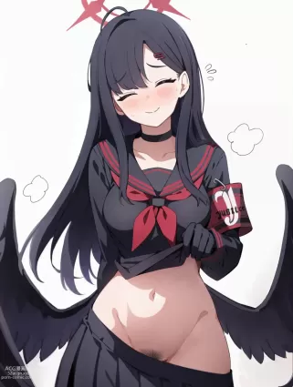 AI generated blue archive nakamasa ichika hentai pictures about black_choker(黒いチョーカー) pubic_hair(陰毛)
