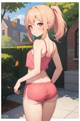 AI created original hentai pictures about blush(赤面) crop_top(クロップトップ)
