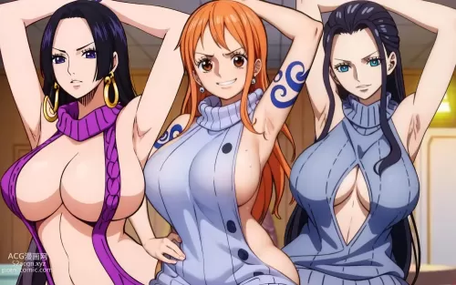 AI generated one piece nami,nico robin,boa hancock hentai pictures by jarentr about armpit_pussy(腋マンコ) very_high_resolution(非常に高い解像度)