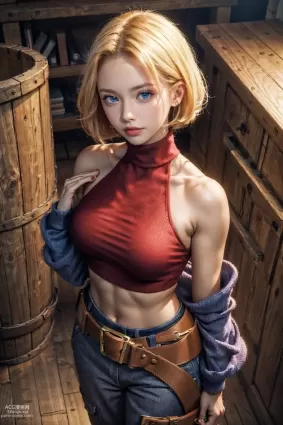 AI generated king of fighters,fatal fury blue mary doujin pictures by ai controller about 1girl(女性一人) cleavage(胸の谷間)
