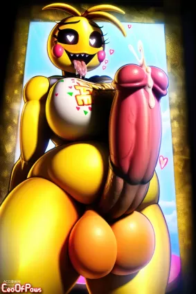 AI generated five nights at freddy's,five nights at freddy's: security breach toy chica,chica doujin pictures about large_breasts(巨乳) semen(ザーメン)