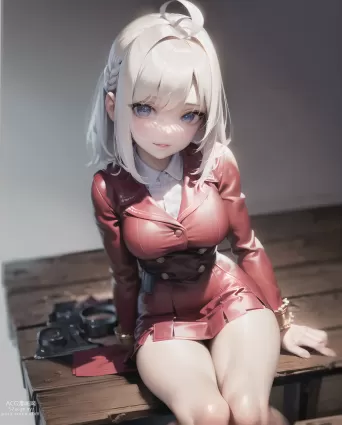 AI created porn pictures about ahoge(アホ毛) white_hair(白い髪)