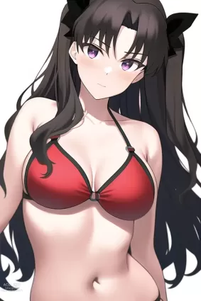 AI created fate,fate/stay night tohsaka rin hentai pictures by the slasher about black_ribbon(ブラックリボン) shiny(ピカピカ)