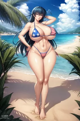 AI created taimanin,taimanin asagi igawa asagi hentai pictures by mob3 about highleg_bikini(ハイレグビキニ) huge_breasts(爆乳)