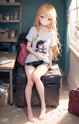 AI created touhou project kirisame marisa doujin pictures about 1girl(女性一人) t-shirt(Ｔシャツ)