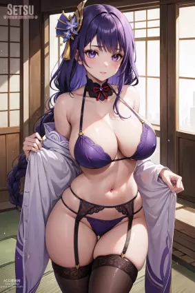 AI generated genshin impact hentai pictures about bra(ブラ) garter_belt(ガーターベルト)