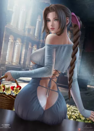 final fantasy,final fantasy vii,final fantasy vii remake aerith gainsborough,guitar little sister hentai pictures by alexander dinh