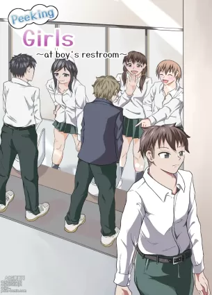 Peeking girls at boy&#039;s restroom