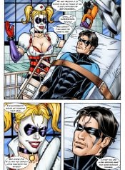 Batman and Nightwing discipline Harley Quinn (Batman)